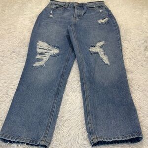 Vanilla Star 90’s STRAIGHT Jean Blue Distressed  SIZE 3